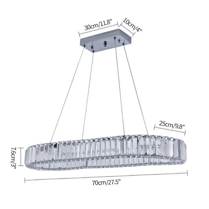 Indoor Crystal Oval Ring Lamp Luxury Interior Decoration Led Chandelier Dining Room Lustre Hanging Lighting For Living Room