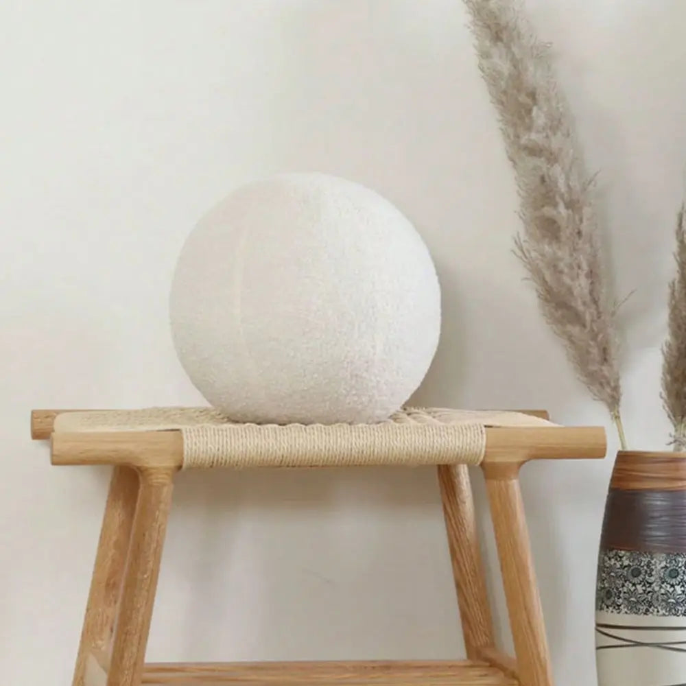 1pc Nordic Style Spherical Cushion Soft Fluffy Cushion Solid ColorPlush Sofa Throw Pillows Chair For Living Room