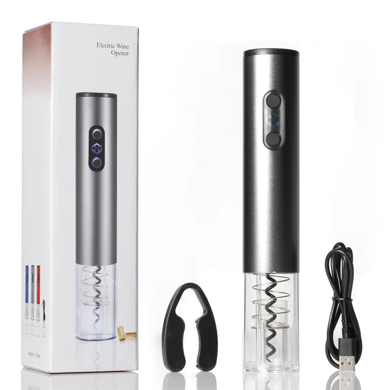 Electric Wine Opener Rechargeable Automatic Corkscrew Creative Wine Bottle Opener with USB Charging Cable Suit for Home Use