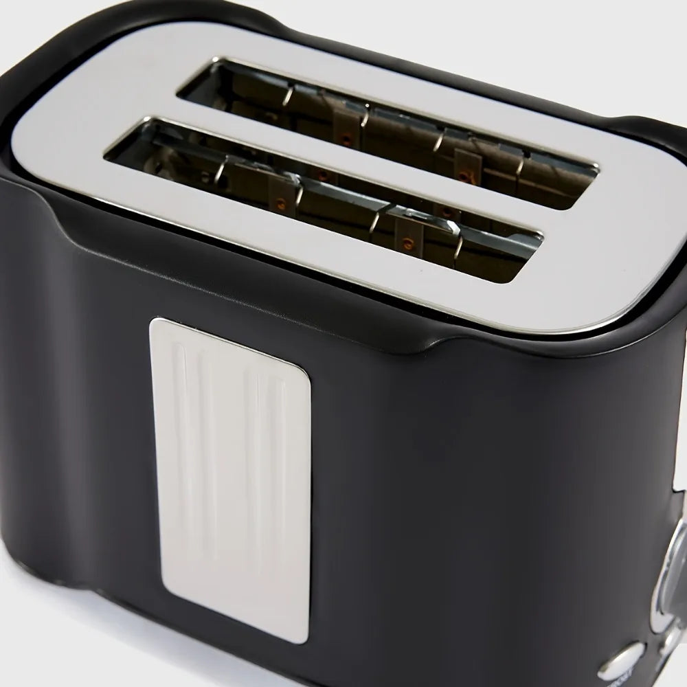 2 Slice Toaster Quick Even Results Wide Slots Fit Any Size Bread Drop Down Crumb Tray Easy Clean Up Stainless Steel for Kitchen