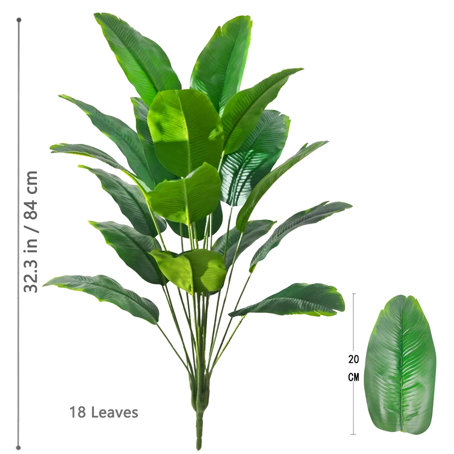 65-90-125cm Large Tropical Palm Tree Fake Banana Plant Leaves Real Touch Strelitzia Reginae Plastic Plant for Home Garden