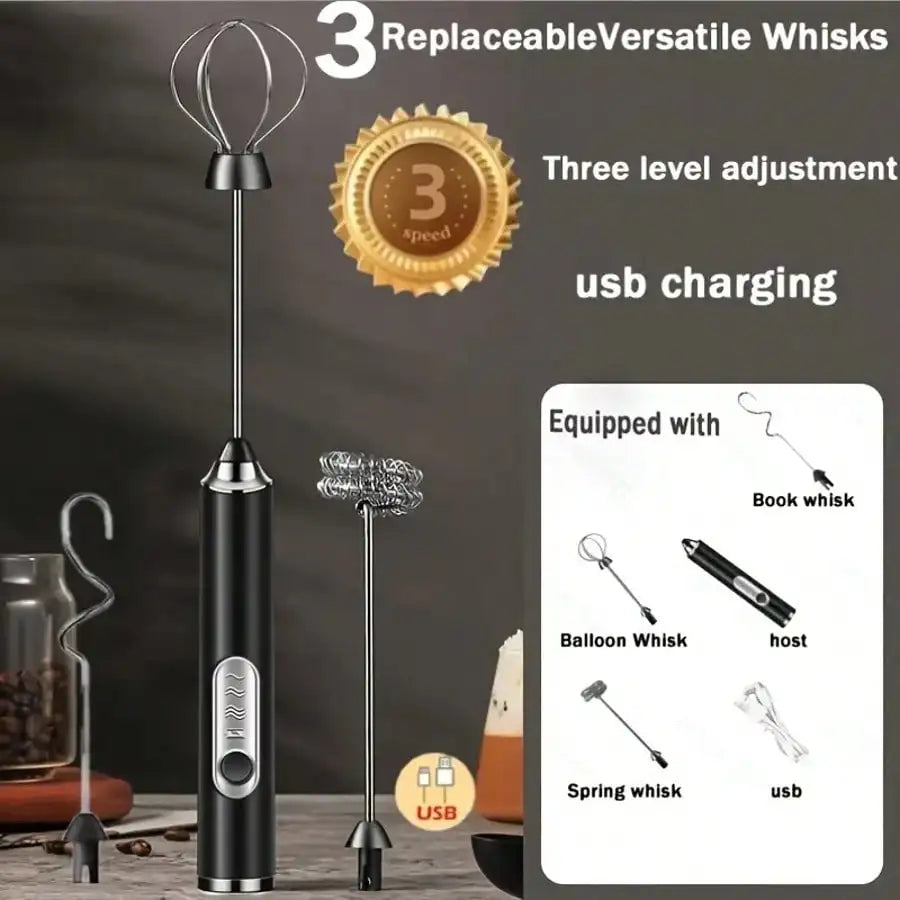 1-Pack Handheld Electric Mixer, Egg Beater, Milk Frother, Coffee, Latte And Cappuccino Frother, Matcha Blender, Kitchen Gadgets