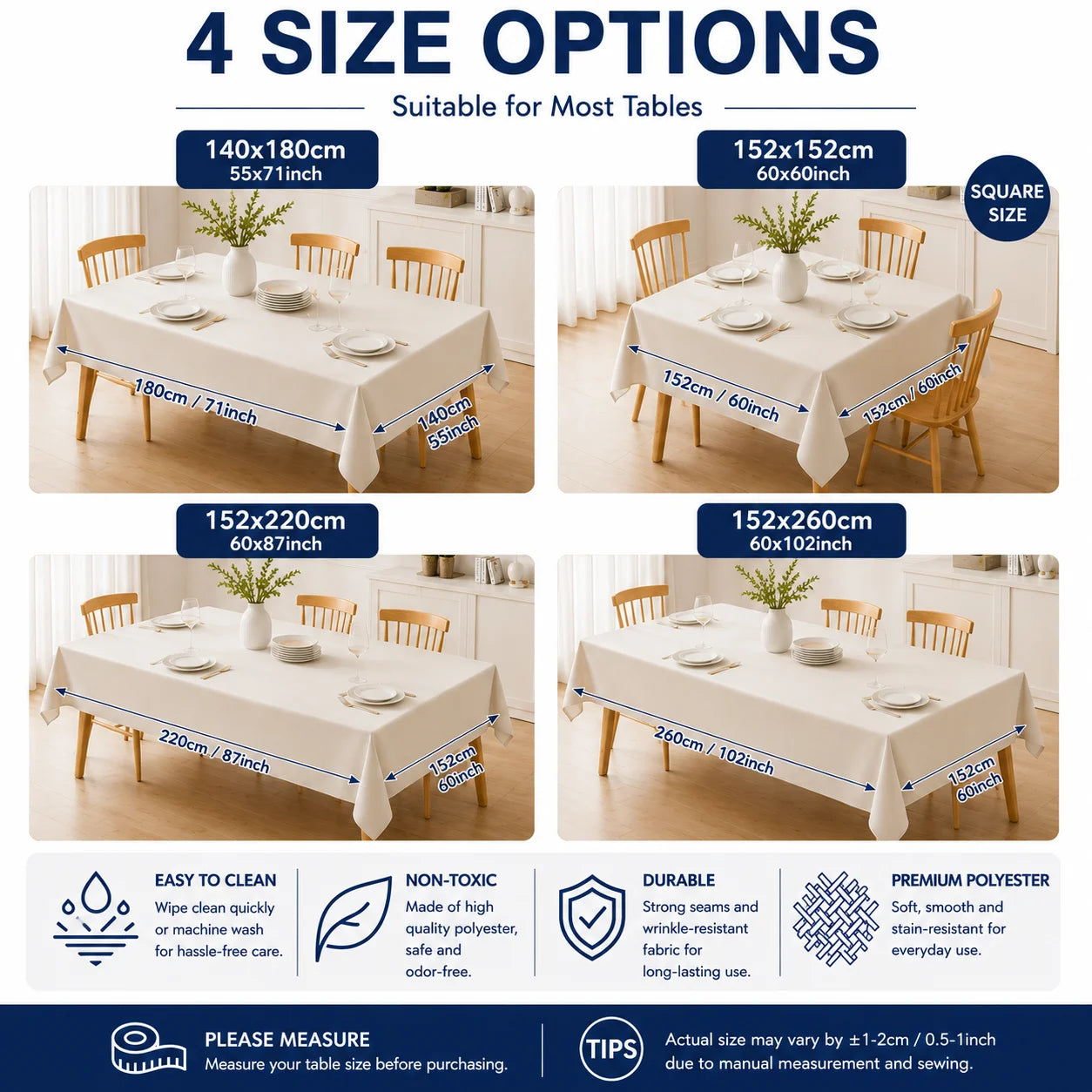 Tablecloth Stylish Coffee Themed Rectangular Tablecloth Polyester Table Cover for Home Gatherings Parties Coffee Bar Accessories Easy Care Durable Machine Washable Kitchen Dining Table Decor Indoor Outdoor Use Reusable Tablec