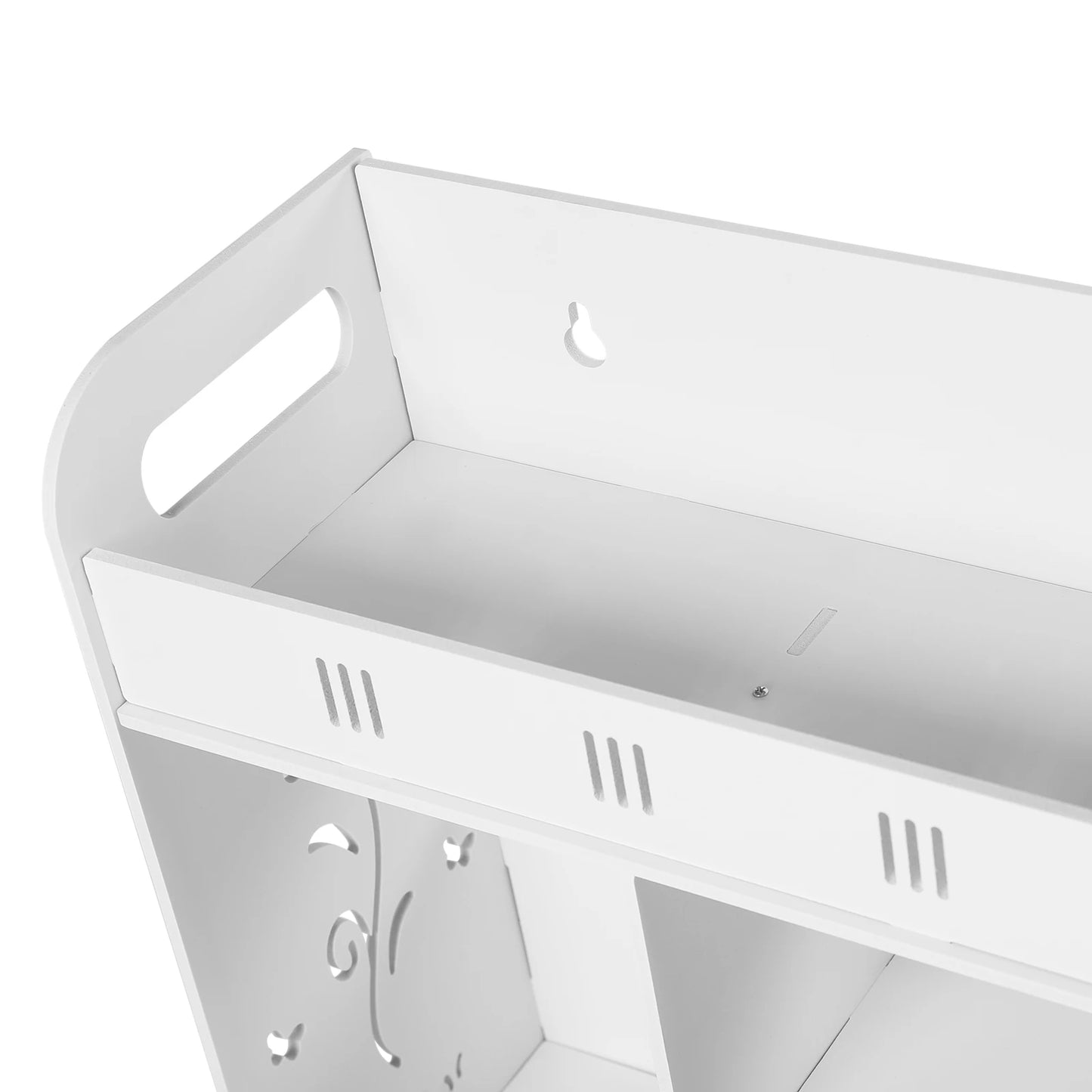 Wall Cabinet for Bathroom, White Space Saving Wall-Mounted Storage, 2 Drawers, 2 Closed Compartments, Top Shelf Organizer