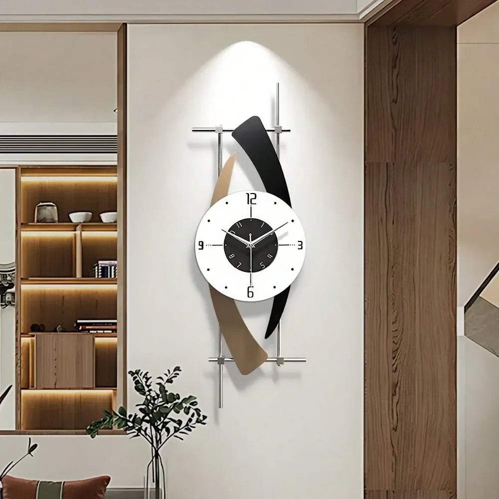 Wall Clock Decorative 3D Metal Wall Art Clock For Living Room Bedroom Creative Modern Big Wall Clock Decor With Silent NoTickin