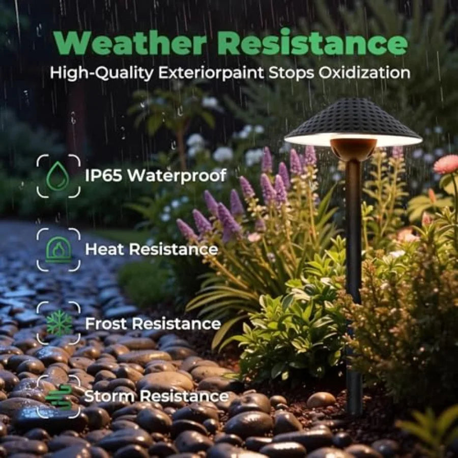 Low Voltage Pathway Lights 6.69'' Shade 21.5'' Tall V Outdoor LED Landscape Pathway Lighting Aluminum Vintage Hammered Path Lig