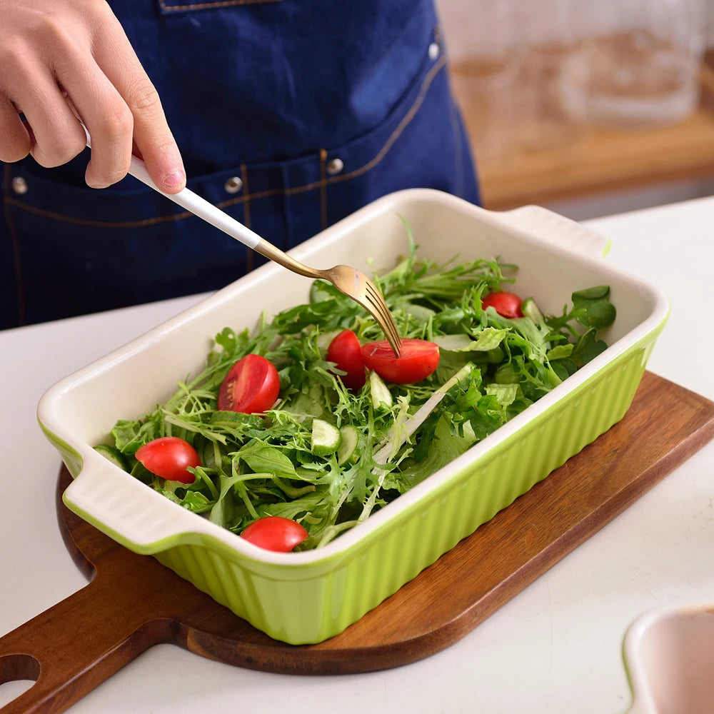 4-Piece Table Baking Dish Plate Set with Ceramic Handle Oven to Ideal for Lasagne/Pie/Casserole/Tapas(9"/11"/12"/13.3")