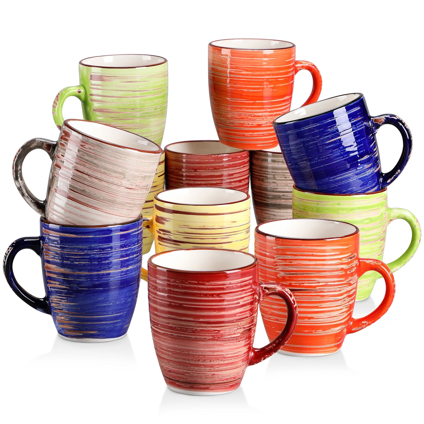 Vancasso ALBERO 6/12 Piece Vintage Coffee Cup Set in Shabby Chic Design Milk Mug Service for 6 people