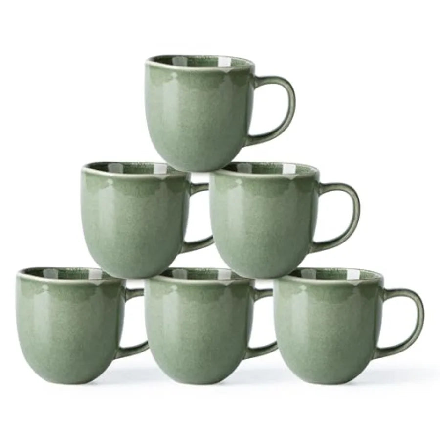12oz Coffee Mugs Ceramic Coffee Mugs set of 6 for Man Woman Dad Mom Modern Coffee Mugs with handle for Latte//Milk/Cocoa. Dishw
