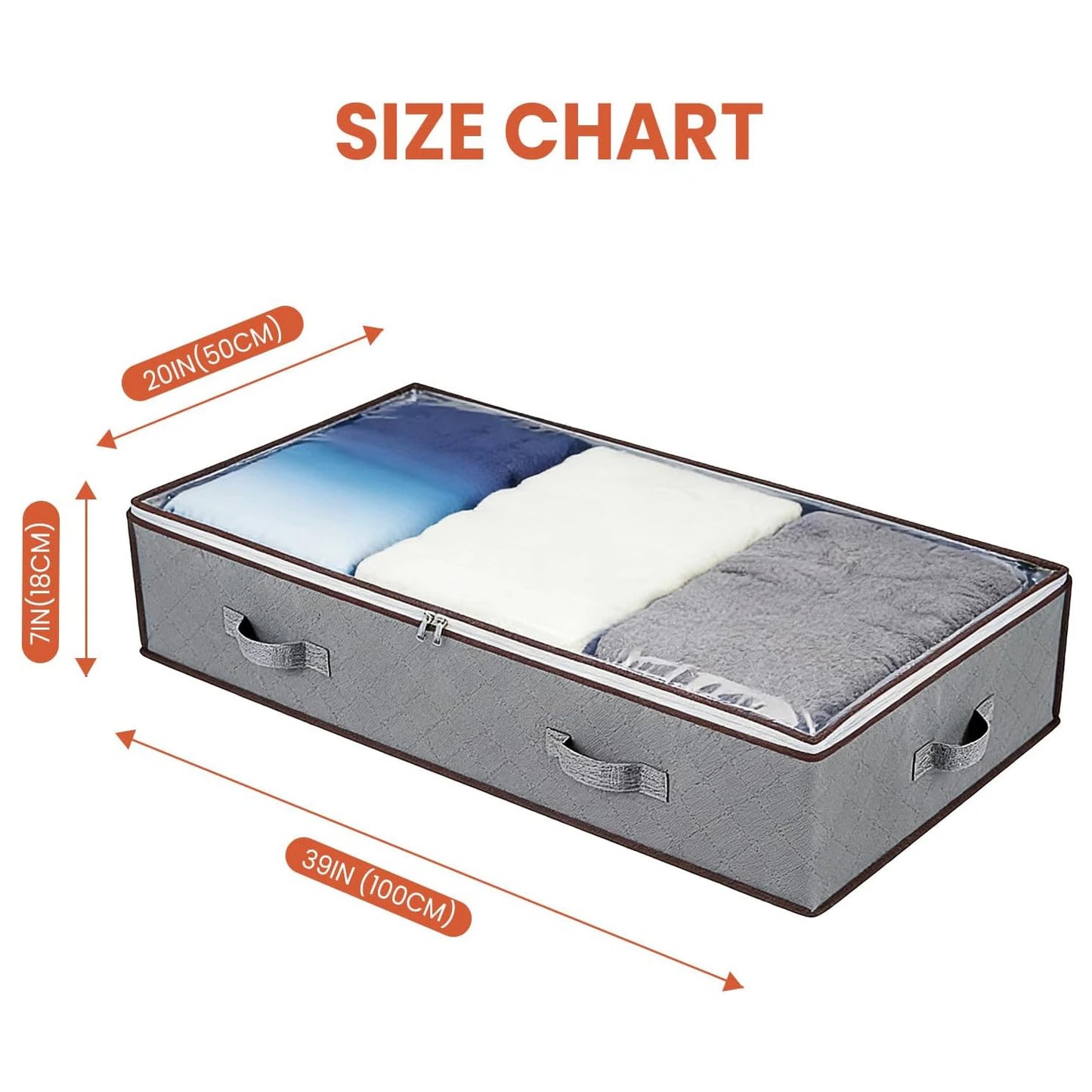 90L Under Bed Storage Containers 4 6 Pack, Foldable Underbed Storage Bags with Clear Window & Reinforced Handles, Large Clothes Storage Bins for Blankets, Bedding, Clothes, Pillows
