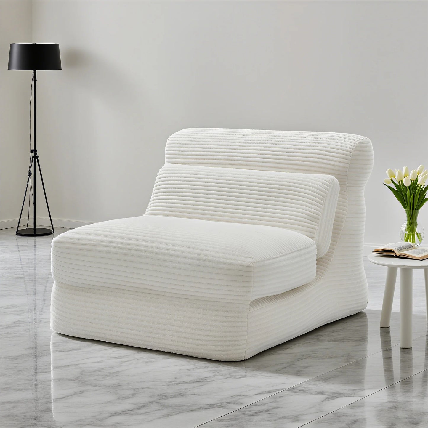 Ergonomic Folding Sofa Bed Living Room Modern Corduroy with Back Lumbar Support Convertible Comfy Sleeper Chair for Bedroom
