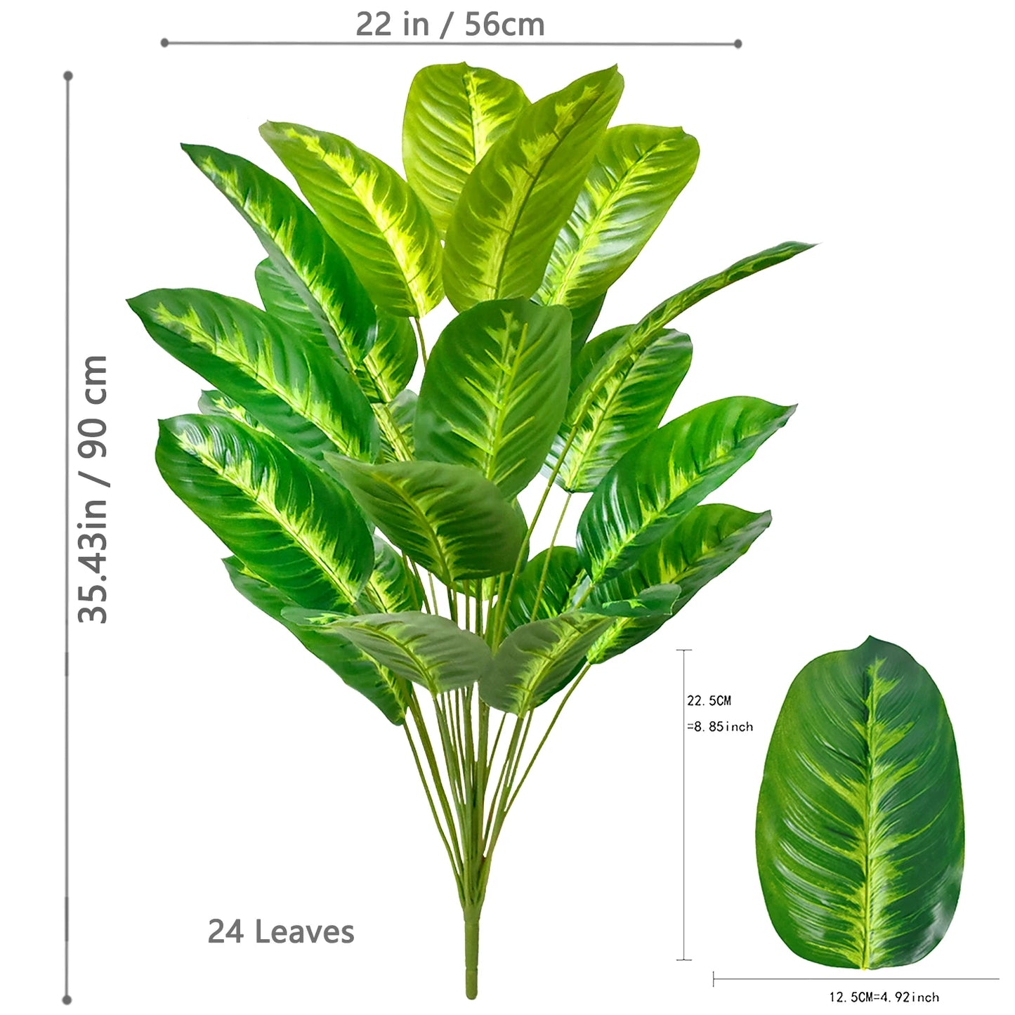65-90-125cm  Large Tropical Palm Tree Fake Banana Plant Leaves Real Touch Strelitzia Reginae Plastic Plant for Home Garden