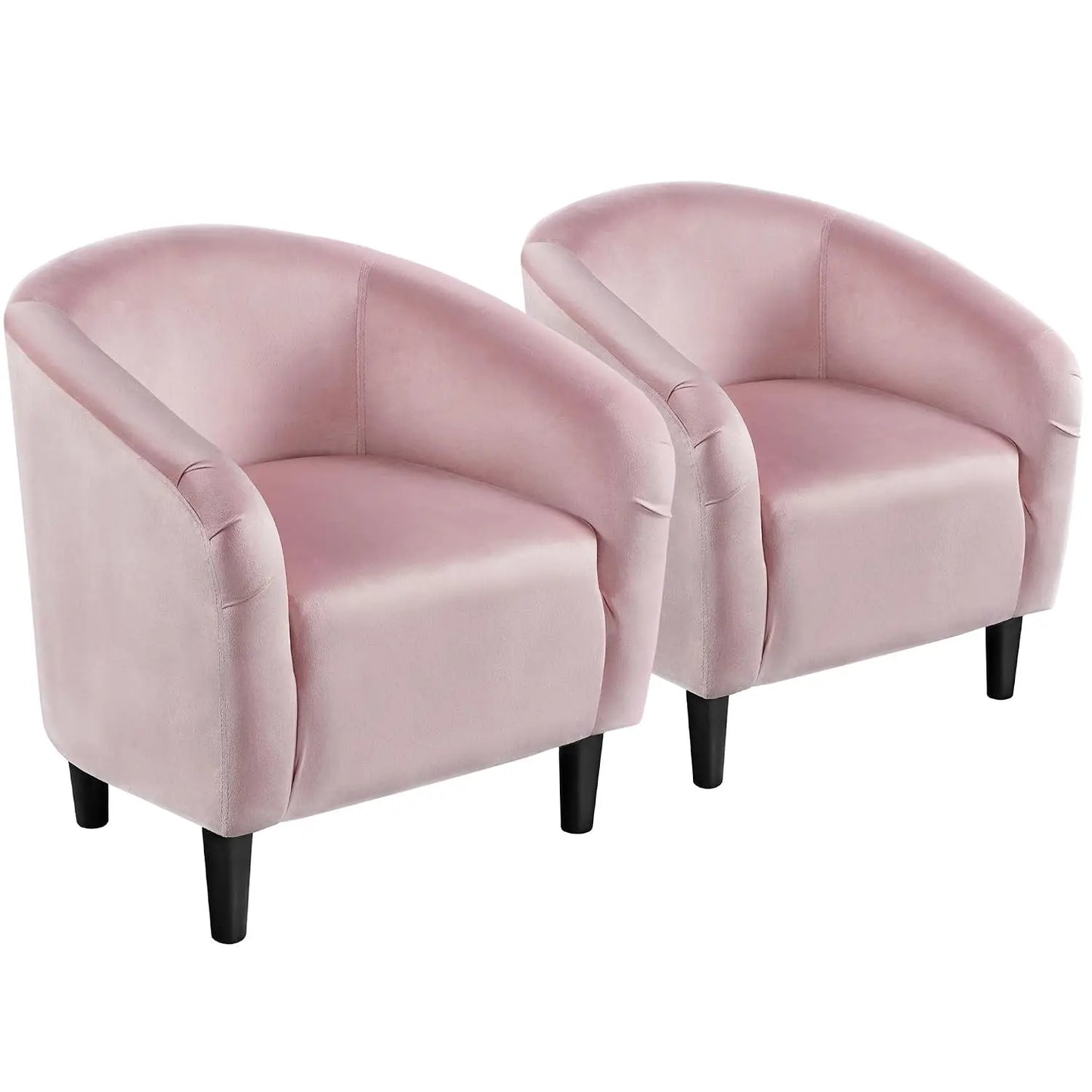 Set of 2 Soft Furry Barrel Accent Chairs Padded Armrest For Living Room Bedroom Office Waiting Room, Customized