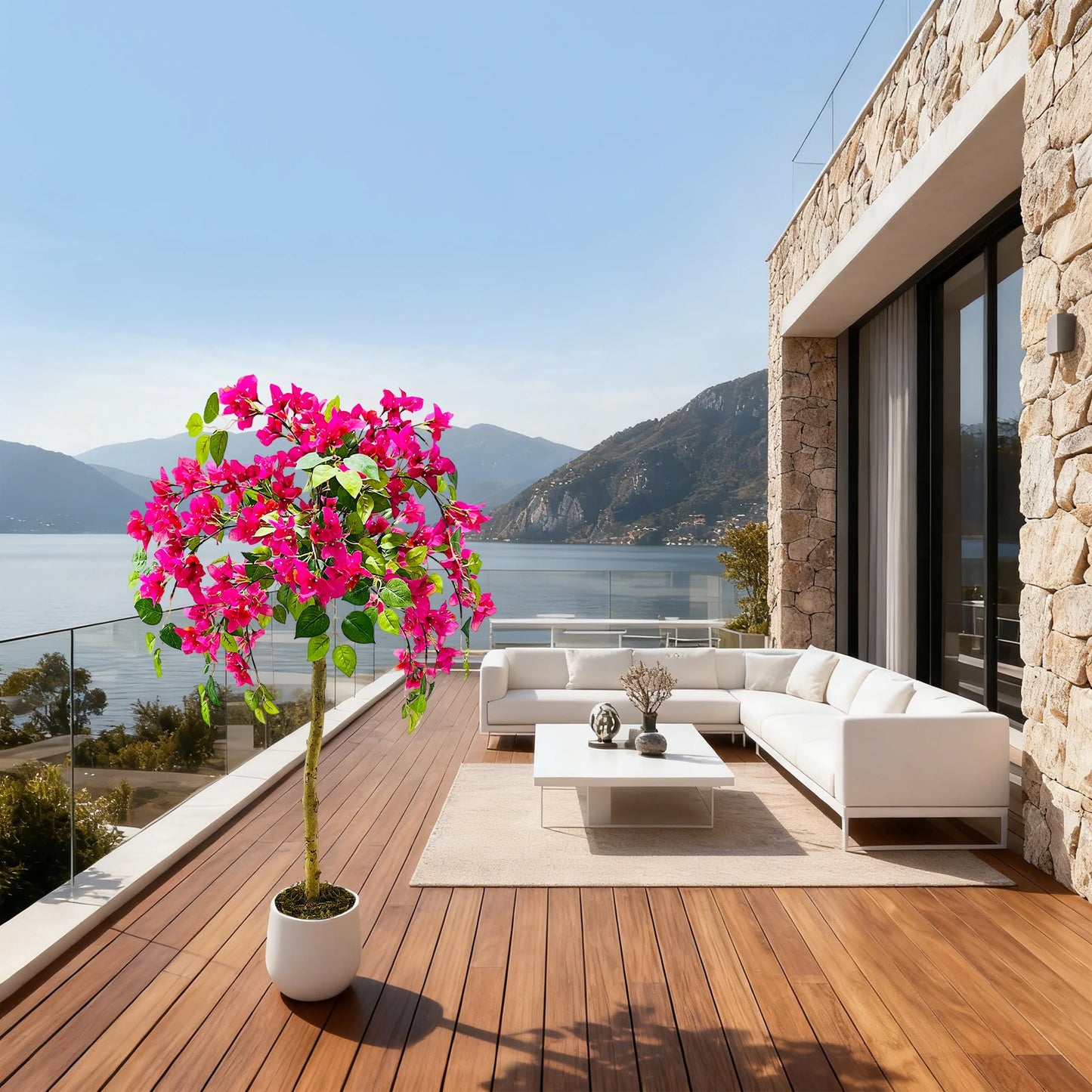 Bougainville Artificial Flowers Decorative Artificial Plants, Large Decorative Flowers for Entrance, Balcony, Windowsill, Corner