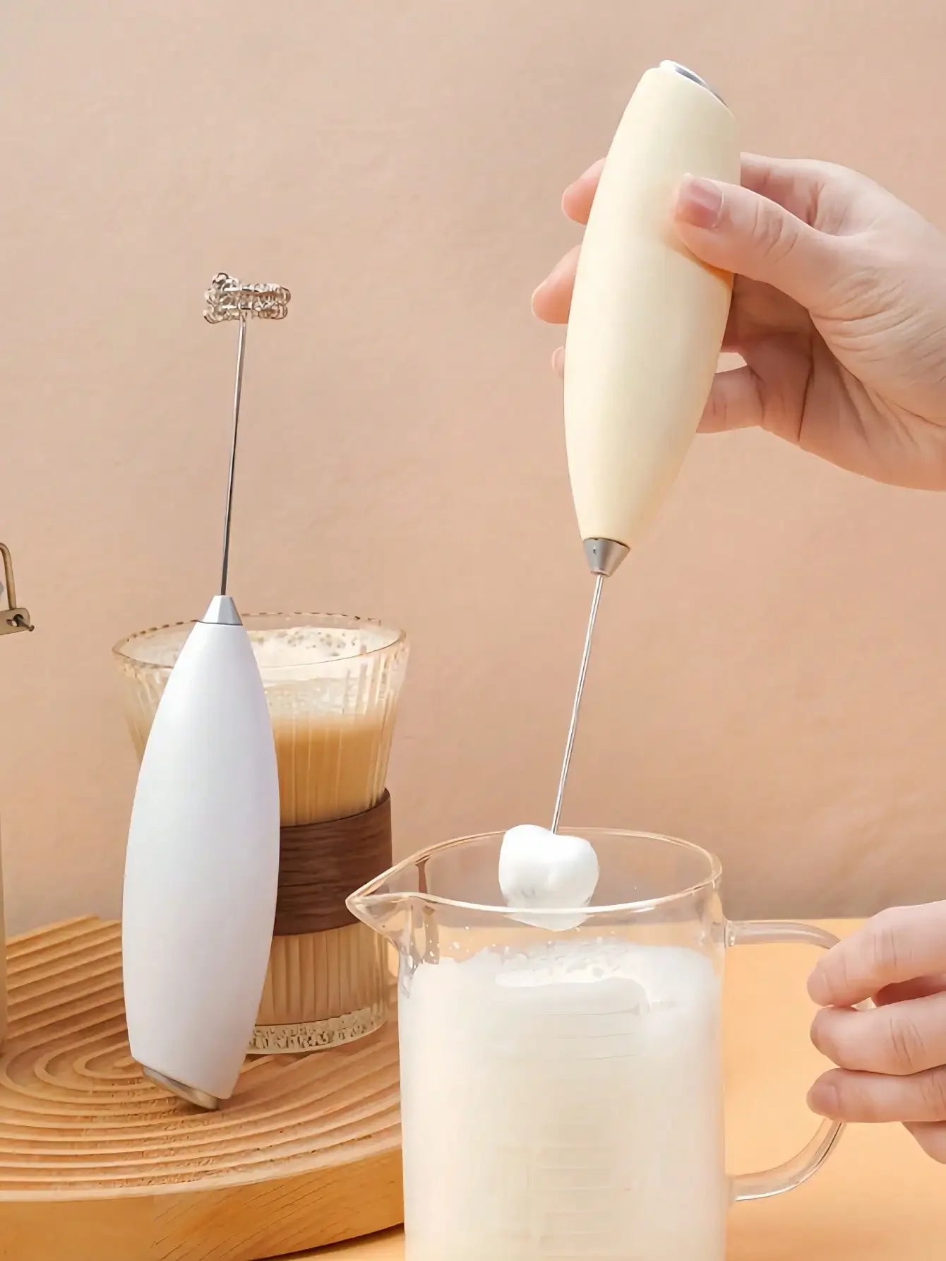Electric Milk Frother, Handheld Milk Foamer, Mini Milk Frother, Coffee Stirrer, Stainless Steel Drink Mixer, Suitable For Coffee, Latte, Cappuccino, Matcha, Hot Chocolate, Portable Milk Frother, Cordless Electric Milk Frother