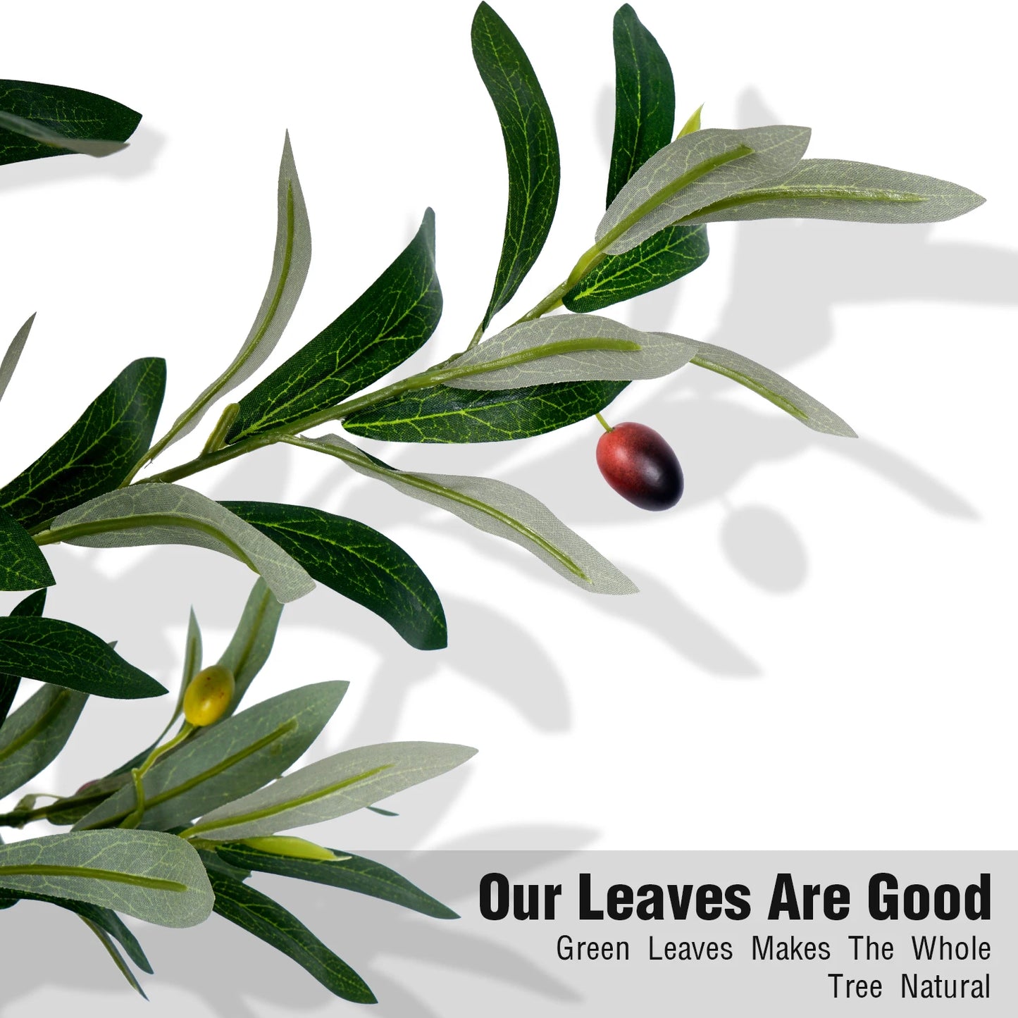 Olive Trees Artificial Indoor, 5.25/6.10/7.10FT Tall Faux Olive Tree with Black Pot, Artificial Plants with Natural Wood Trunk and Lifelike Fruits for Home Office Decor