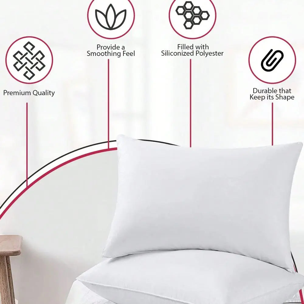 Pack Of 4 White Square Throw Pillows – Lux Decor Couch Pillow, Soft Polyester Fabric, Plush Texture, Ideal For Bed & Couch, Add