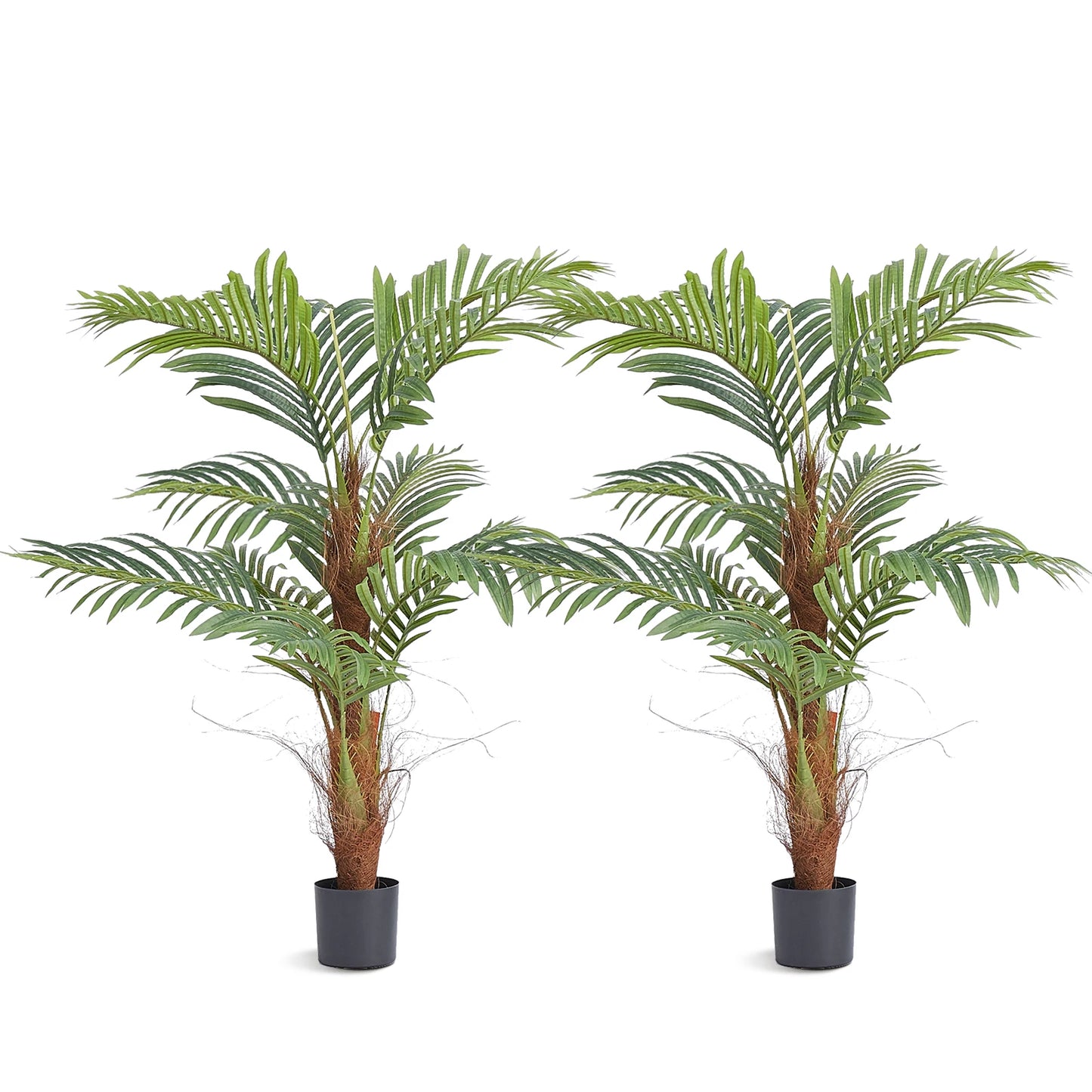 SucceBuy Artificial Palm Tree 4/5/6 FT Tall Faux Plant Secure PE Material & Anti-Tip Tilt Protection Low-Maintenance Plant