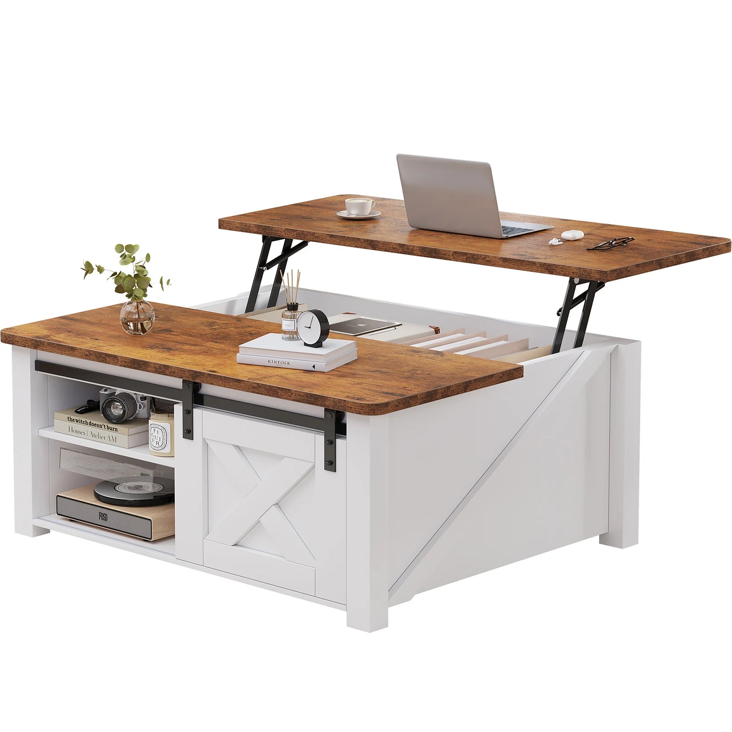 31.5IN Wood Lift Top Coffee Tables Square Living Room Adjustable Storage Shelf Easy Lift Or Lower For Tea Dining Tables