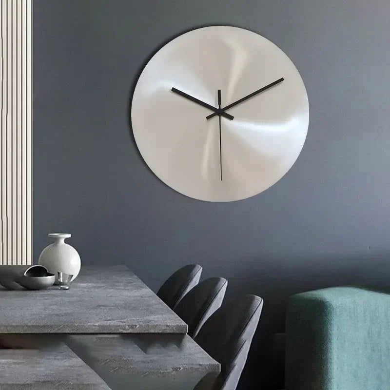 Silver Minimalist Industrial Wall Clock Without Digital Studio Modern Home Decoration Ornaments for Living Room Decorative Clock