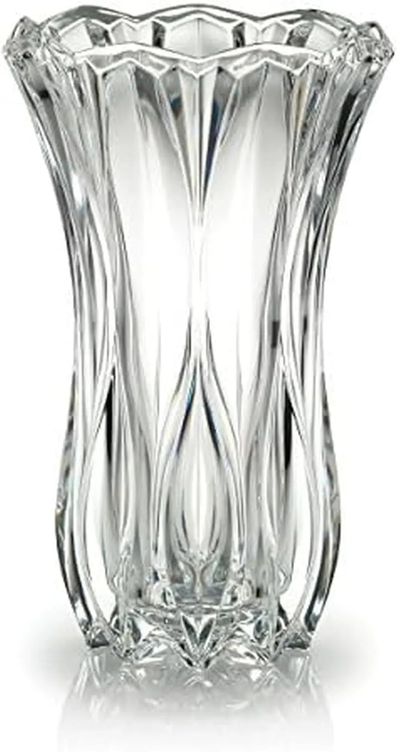Mikasa Celebrations Blossom Crystal Vase, 12-Inch Tall, Elegant Cut Glass Design for Floral Arrangements and Decorative Centerpi