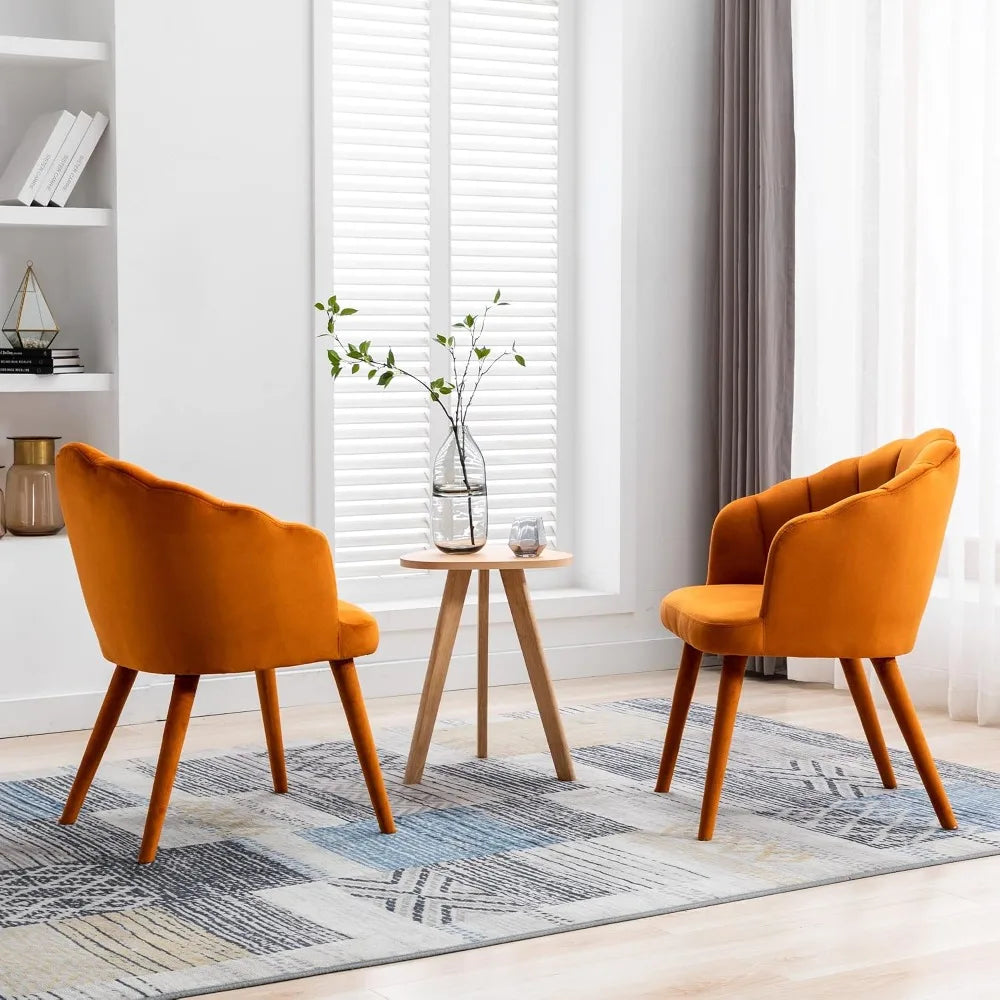 Velvet Dining Chairs Set of 2 Modern Accent Chairs Upholstery Side Chairs with Upholstered Wood Legs for Home, Customized