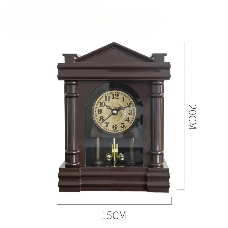 Simple Metalline Silent Desktop Clock Creative Retro Luxurious Multifunctional Table Clock Modern Living Room Desk Clock