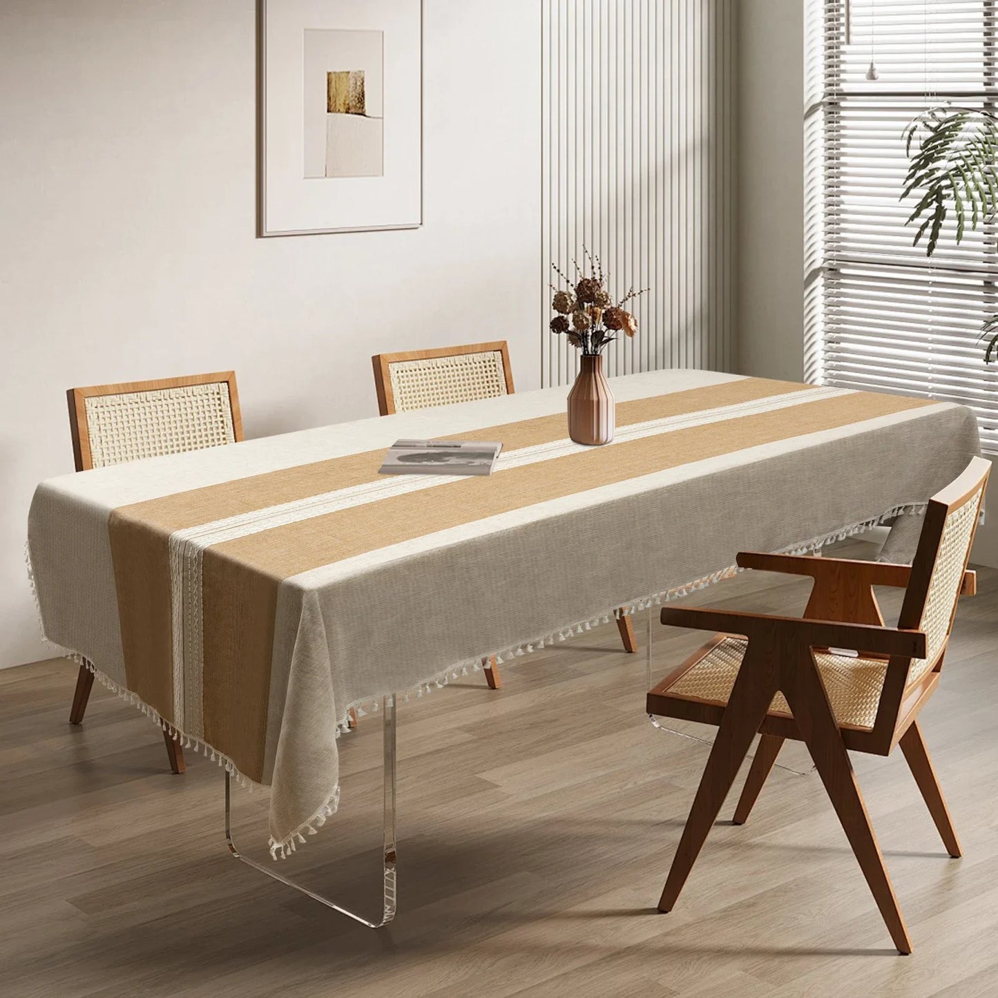 Cotton and Linen Waterproof Dining Tablecloth – Modern Minimalist Table Cover & Desk Mat