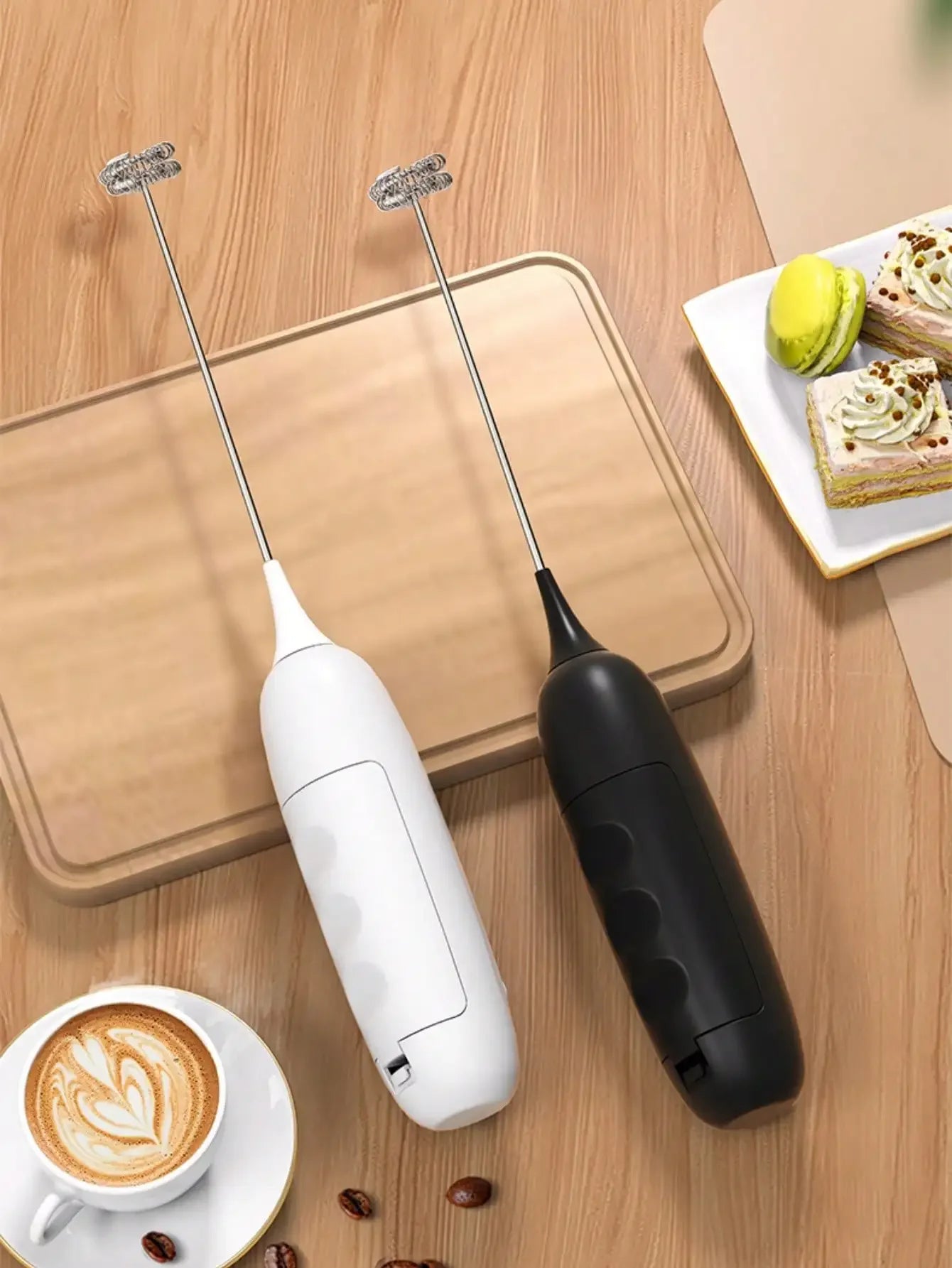 Electric Milk Frother, Handheld Milk Foamer, Mini Milk Frother, Coffee Stirrer, Stainless Steel Drink Mixer, Suitable For Coffee, Latte, Cappuccino, Matcha, Hot Chocolate, Portable Milk Frother, Cordless Electric Milk Frother