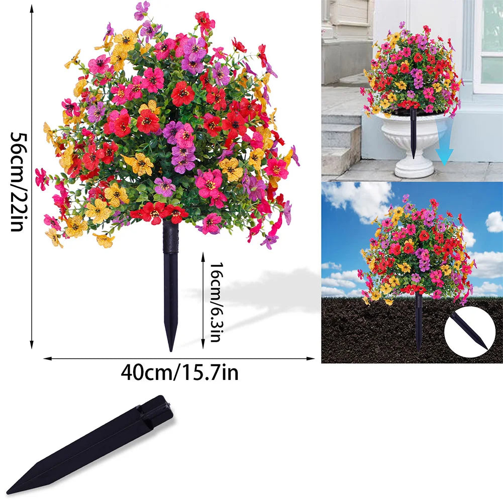 2Pcs Artificial Boxwood Topiary Ball Bushes, Anti-UV Outdoor Faux Shrubs with Ground Spike for Porch, Front Garden & Home Decor