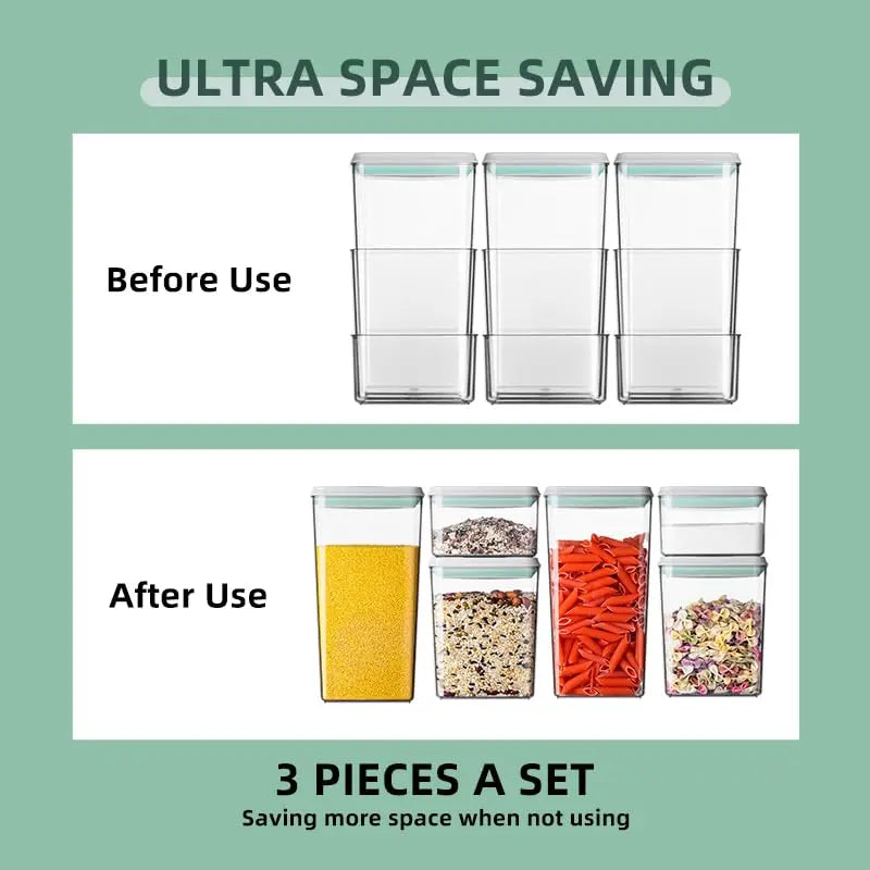 Ankou 6Pcs Airtight Food Storage Containers BPA-Free Pop Lids Stackable Kitchen Pantry Organizer for Cereal Flour Sugar