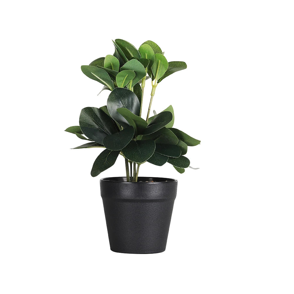 Real Touch Artificial Bonsai Tree with Eucalyptus Leaves in Cement Pot, Faux Plant for Indoor Outdoor Home Decor