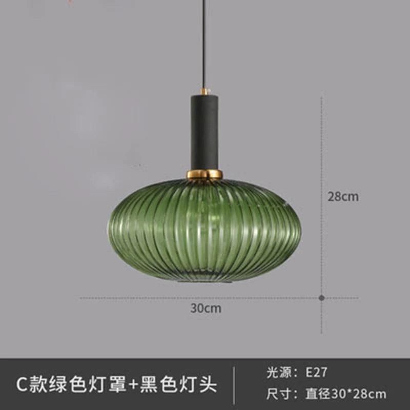 Dropshipping Glass Striped Pendant Lights Nordic loft Dining Room Kitchen Fixtures Ceiling Pendant Lamp Home Decor Hanging Lamp