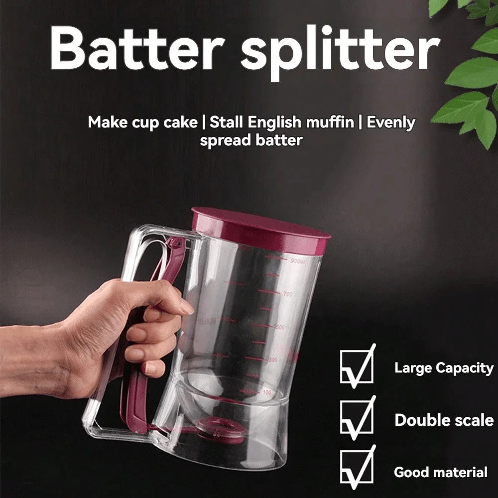 Pancake Batter Dispenser With Handle, Pancake Batter Dispenser, Pancake Batter Dispenser, Pancake Batter Dispenser, Pancake Baking Tray Mixing Dispenser, Perfect For Pancakes, Cupcakes, Waffles, Muffin Batter, Cakes, Cupcake