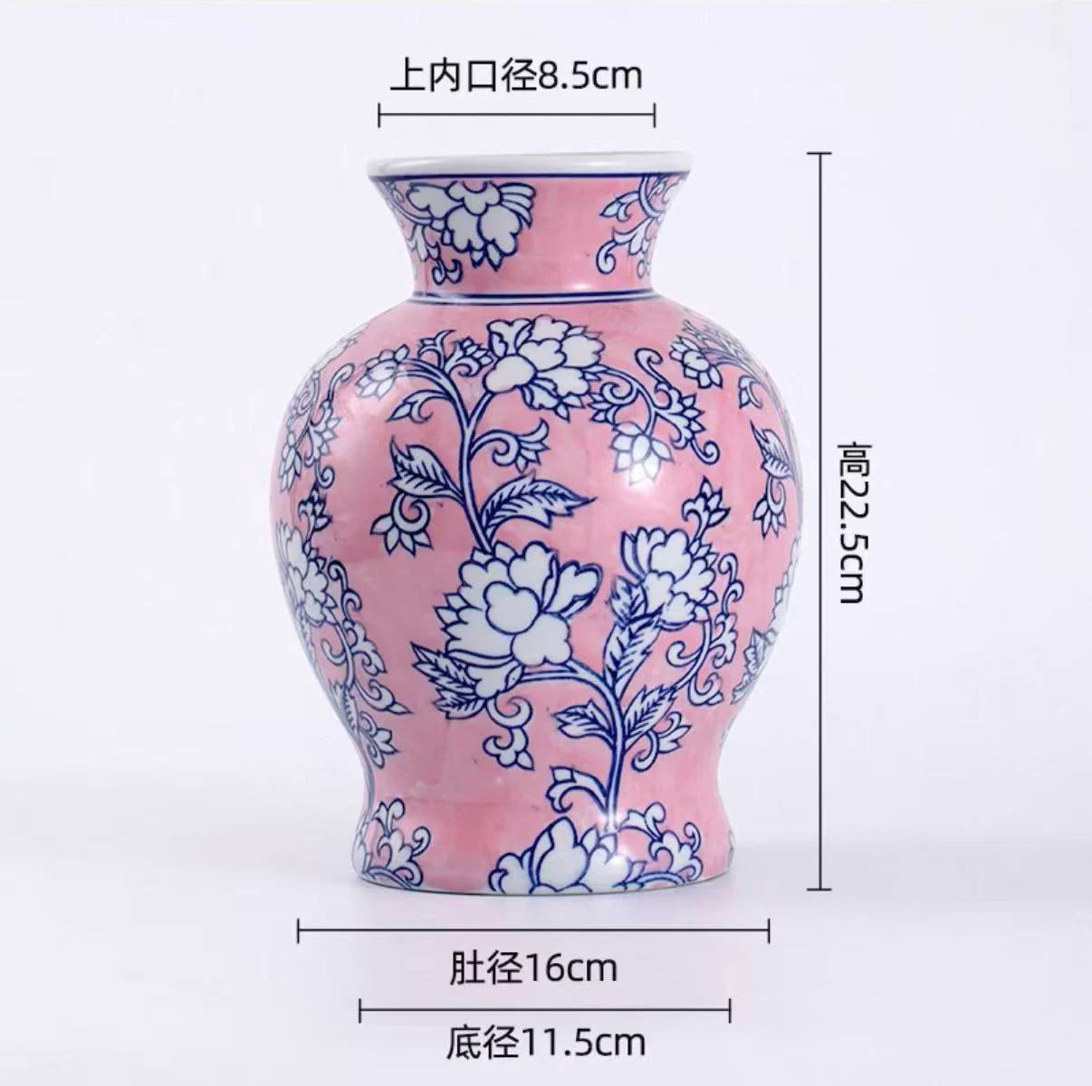 Blue and White Porcelain Retro Vase Ceramic Painted Flower Potted Plant Floral Hydroponic Vase Crafts Decoration Indoor Ornament