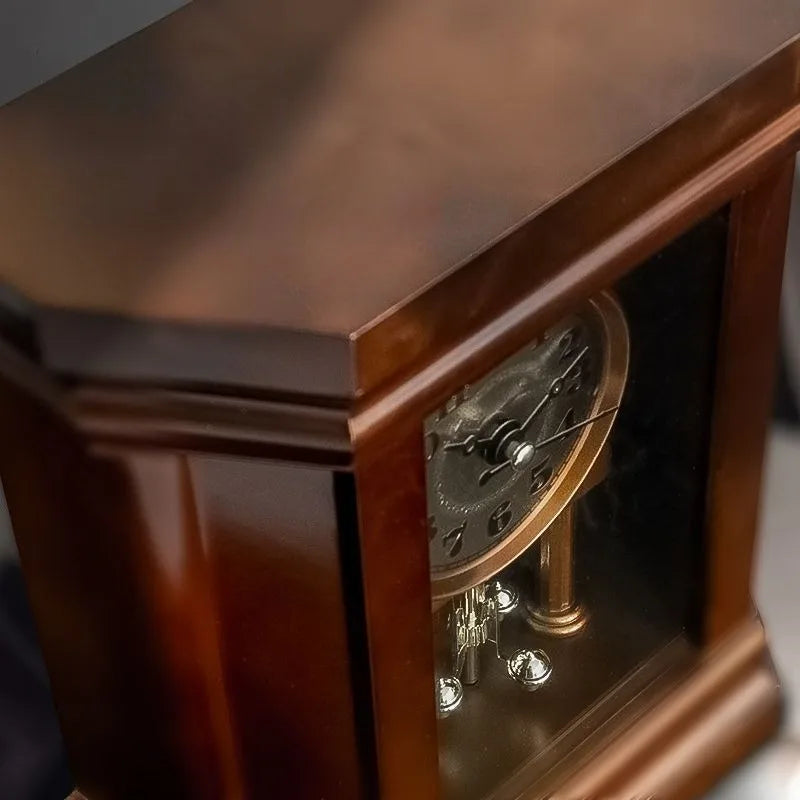 Simple Metalline Silent Desktop Clock Creative Retro Luxurious Multifunctional Table Clock Modern Living Room Desk Clock