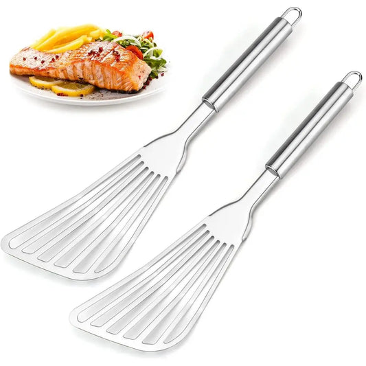 Premium 2-Piece Stainless Steel Turner and Cooking Grilling Spatula
