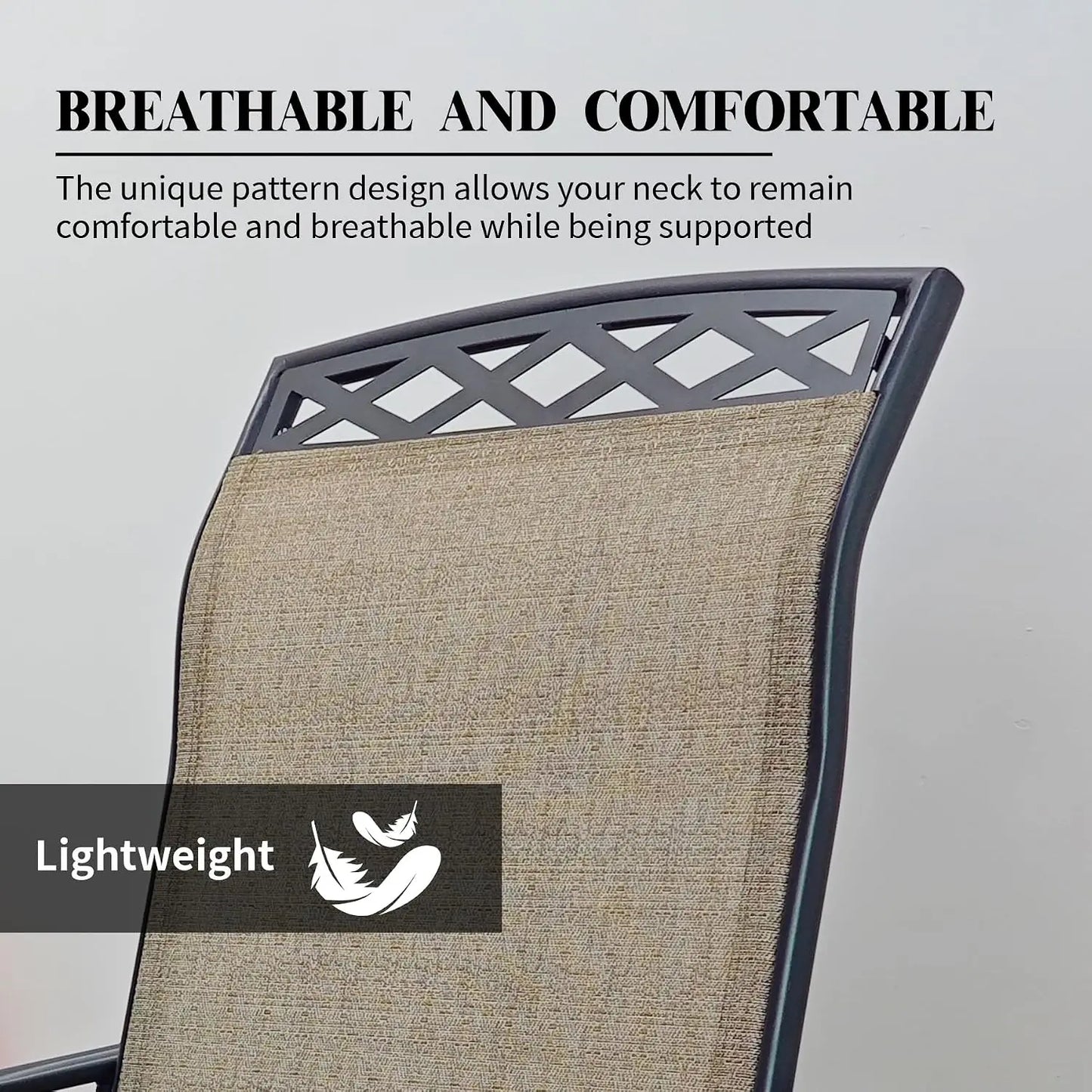 Patio Swivel Chair Set of 2, Outdoor Swivel Rocker Dining Chairs Set of 2, High Back Swivel Dining Chairs，