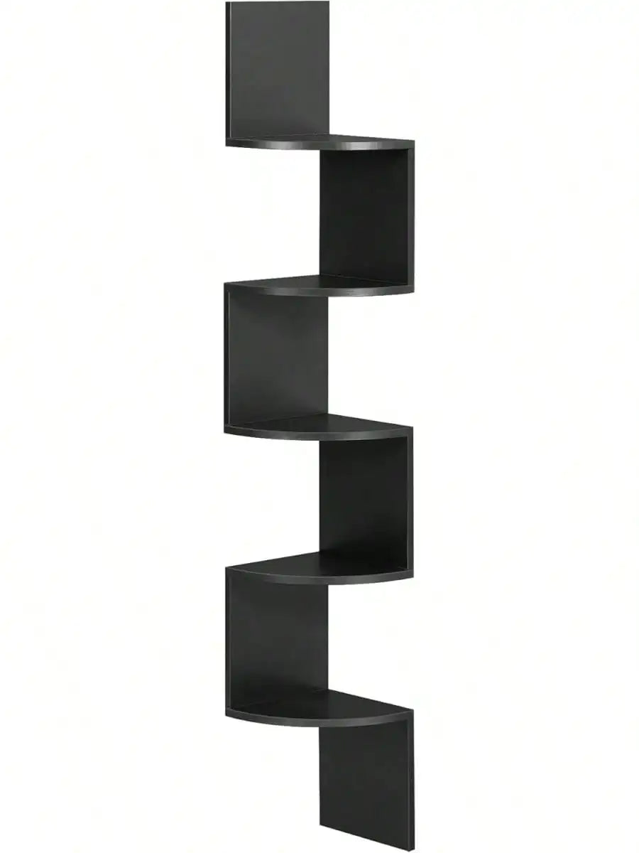 Shelf Wall Mount, 5-Tier Floating Corner Bookshelf, Plant Shelf For Bedroom, Living Room, Bathroom, Home Office