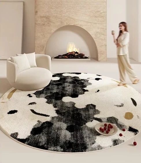 Cream Style Bedroom Decor Carpet Large Area Round Carpets for Living Room Home Thicken Washable Floor Mat Fluffy Soft Lounge Rug