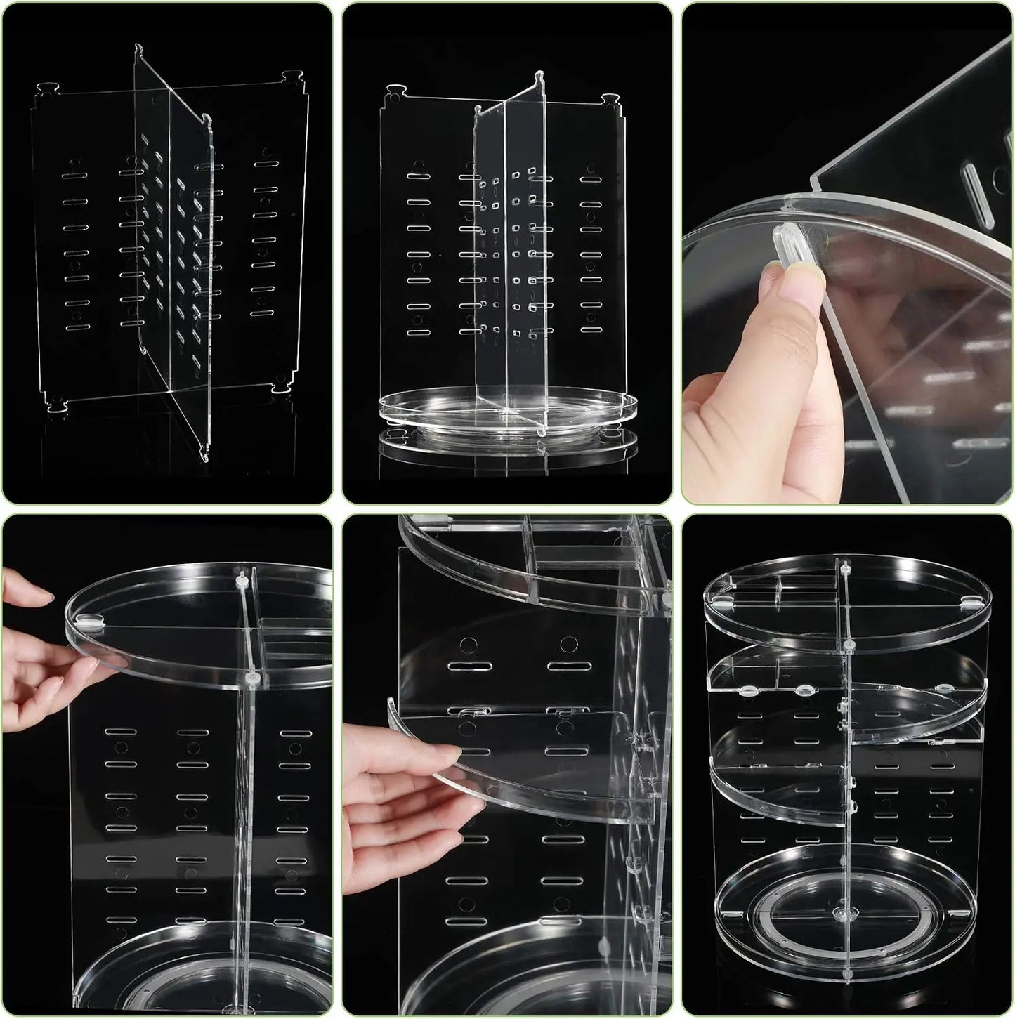 360 Rotating Makeup Organizer for Countertop, Spinning Cosmetic Holder with Adjustable Storage for Bedroom Vanity