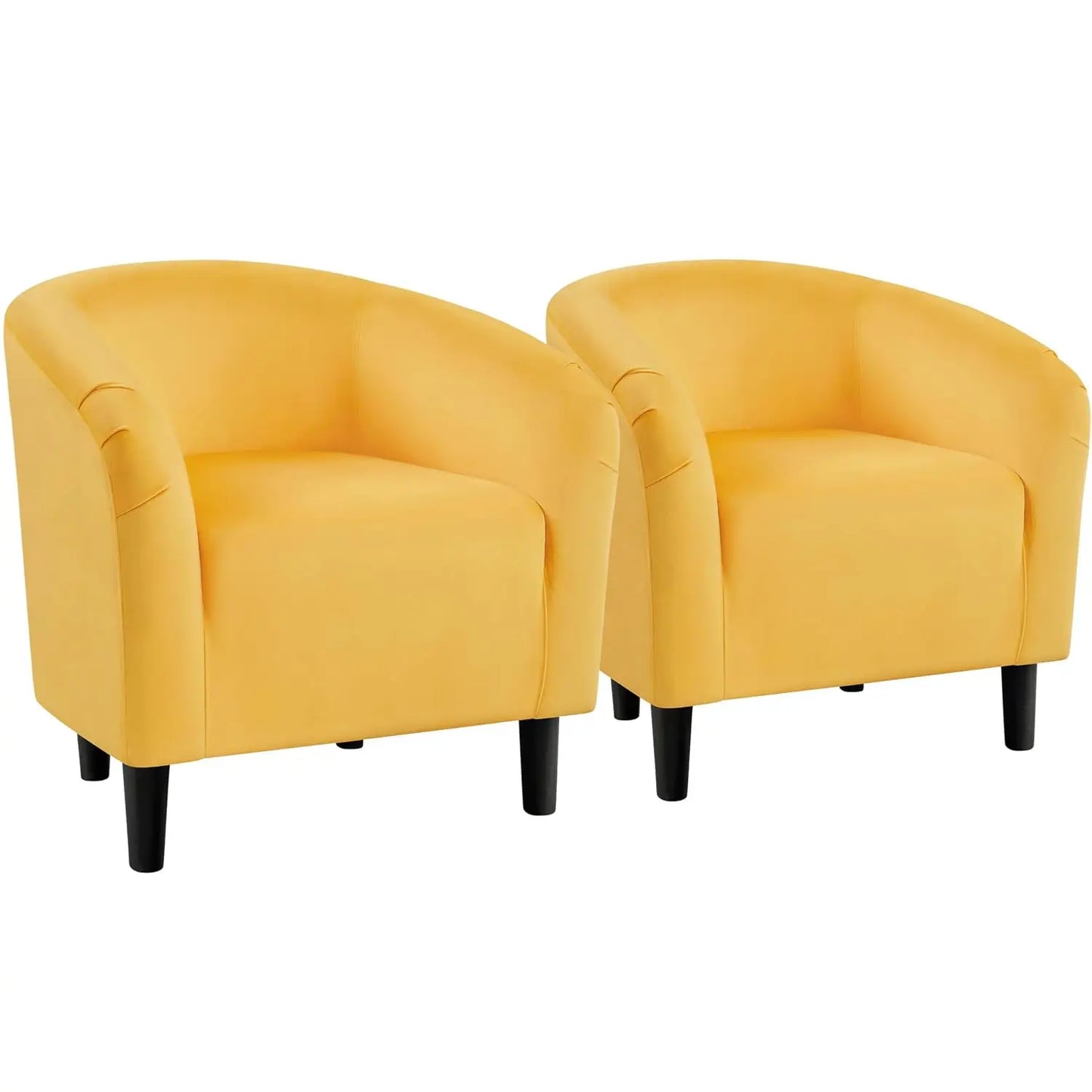 Set of 2 Soft Furry Barrel Accent Chairs Padded Armrest For Living Room Bedroom Office Waiting Room, Customized