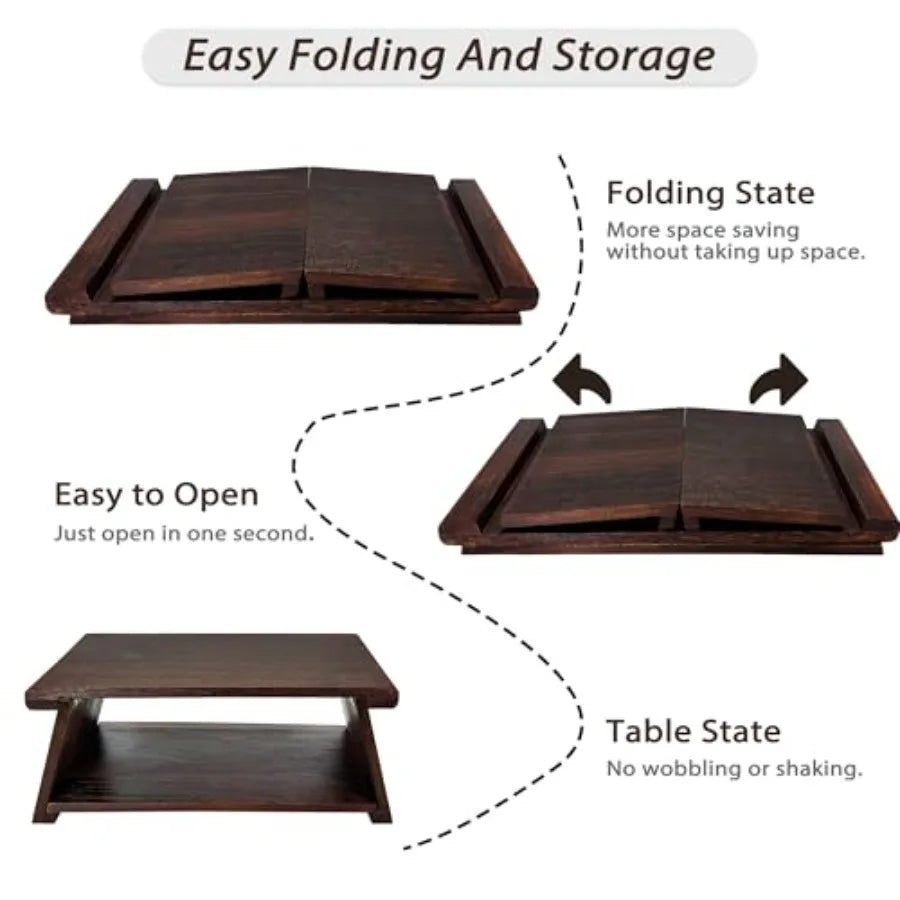 Japanese Low Floor Table Folding Coffee Tables22''x13.5'' Paulownia Wood Tables Tatami Tables Meditation Table Altar with Stora