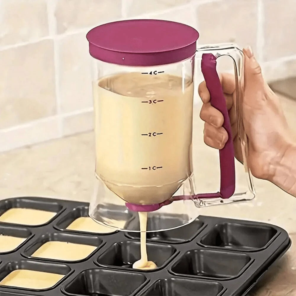 Pancake Batter Dispenser With Handle, Pancake Batter Dispenser, Pancake Batter Dispenser, Pancake Batter Dispenser, Pancake Baking Tray Mixing Dispenser, Perfect For Pancakes, Cupcakes, Waffles, Muffin Batter, Cakes, Cupcake
