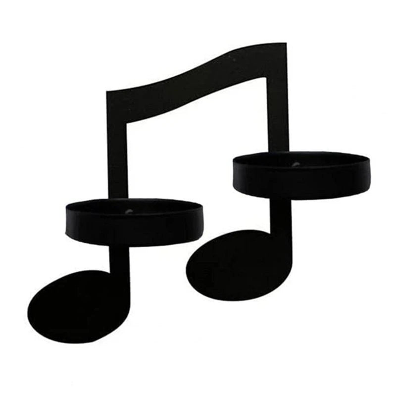 Wall Mount Hanging Music Notes Candle Holders Music Note Candlestick Metal Music Notes Candle Holders