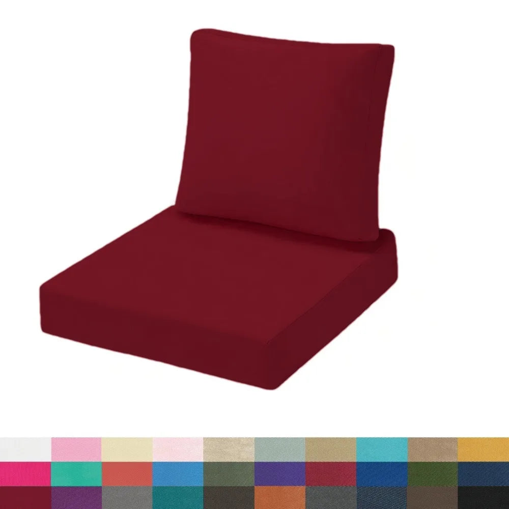 Custom Waterproof Seat/Back Cushions Set Chair Sofa Bench Cushions Patio Backrest Cushion Decor Garden Bay Window Pads Pillow