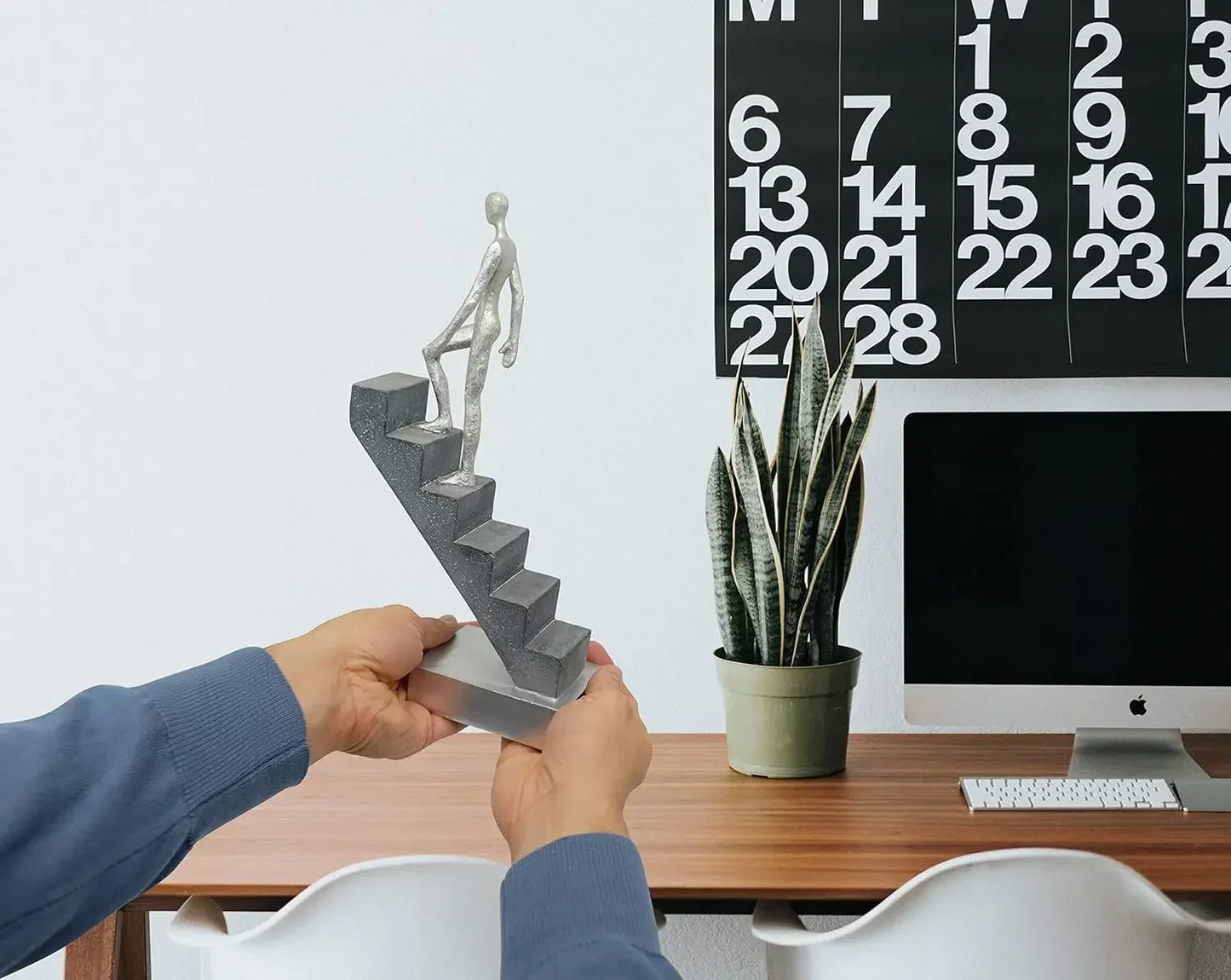 Modern Desk Decor 'Top of The Rock' - Abstract Sculpture 11" as Motivation - Modern Home Decor Figure Made of Marble Resin - Aes