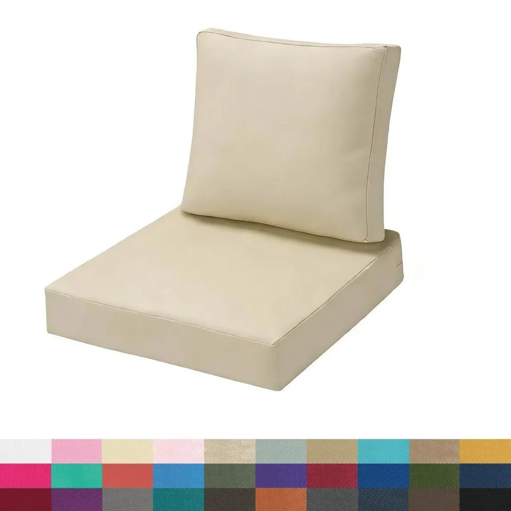 Custom Waterproof Seat/Back Cushions Set Chair Sofa Bench Cushions Patio Backrest Cushion Decor Garden Bay Window Pads Pillow