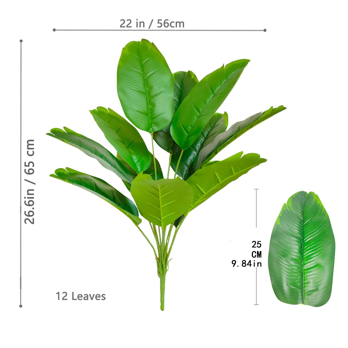 65-90-125cm  Large Tropical Palm Tree Fake Banana Plant Leaves Real Touch Strelitzia Reginae Plastic Plant for Home Garden