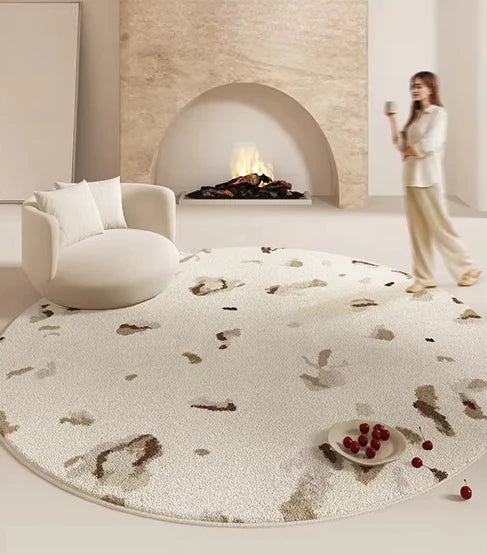 Cream Style Bedroom Decor Carpet Large Area Round Carpets for Living Room Home Thicken Washable Floor Mat Fluffy Soft Lounge Rug